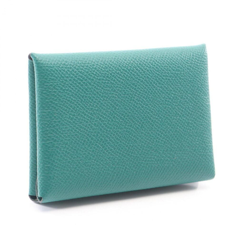 Hermes Calvi Duo Vert Vertigo Wallet - Coin Purse Veau Epsom Leather Women's ... - Picture 2 of 10